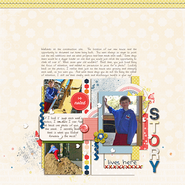 Creative Inspiration for the April 2014 Just Press Play challenge with Hyacinth page designs by Jen